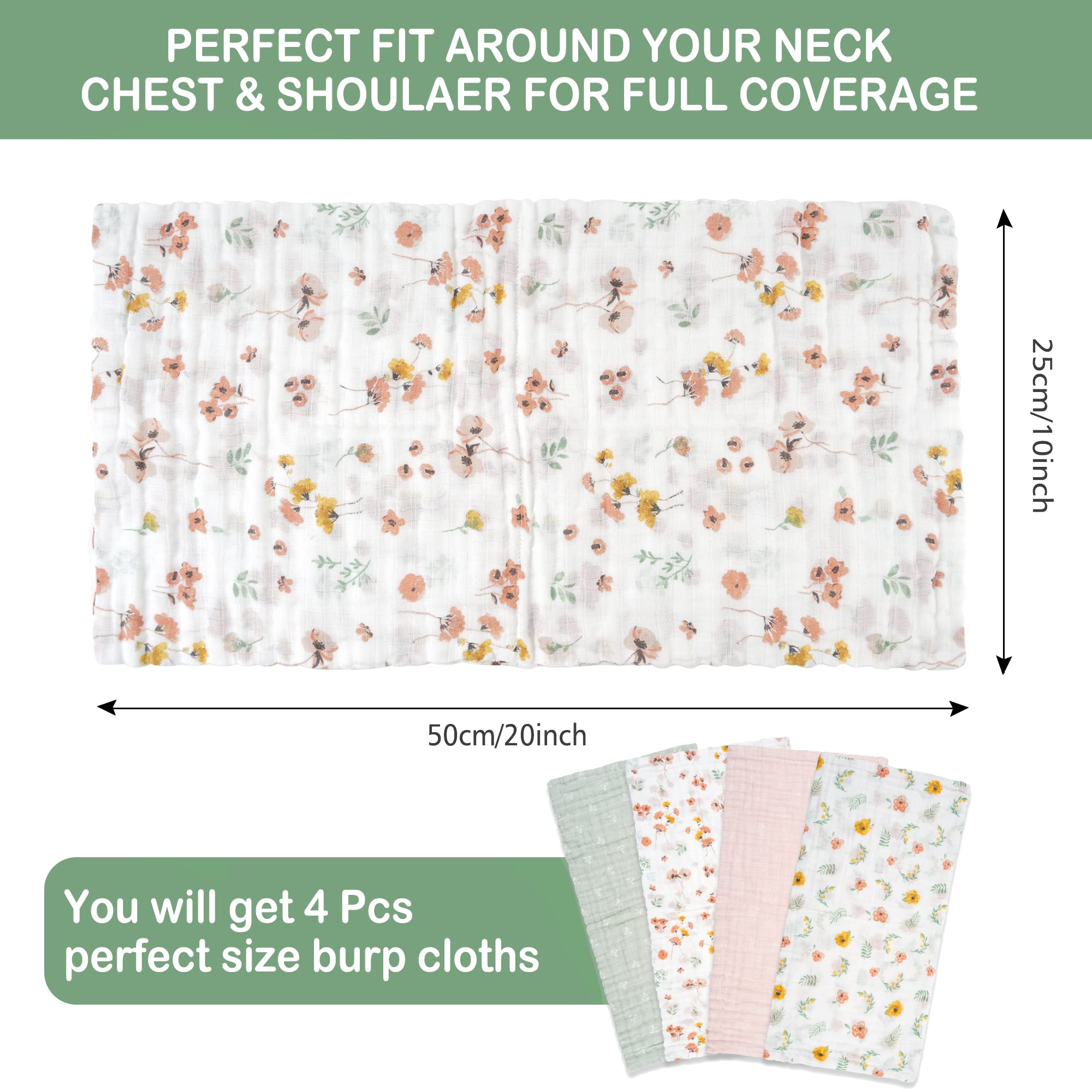 Paños De Muselina Para Bebé – Pack De 5, 100% Algodón, Suaves, Absorbentes, Para Eructos, Babas Y Limpieza