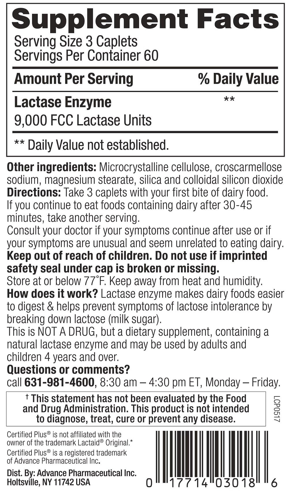 Dairy Relief Lactase Enzyme 360 Caplets Original Strength 3000 FCC — Amazon image 2