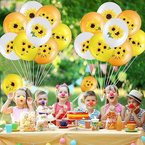 Miniatura 6 de 45 globos de girasol para decoración de 12 pulgadas, globos de girasol amarillo y blanco para fiesta temática de abejas de verano, baby shower,
