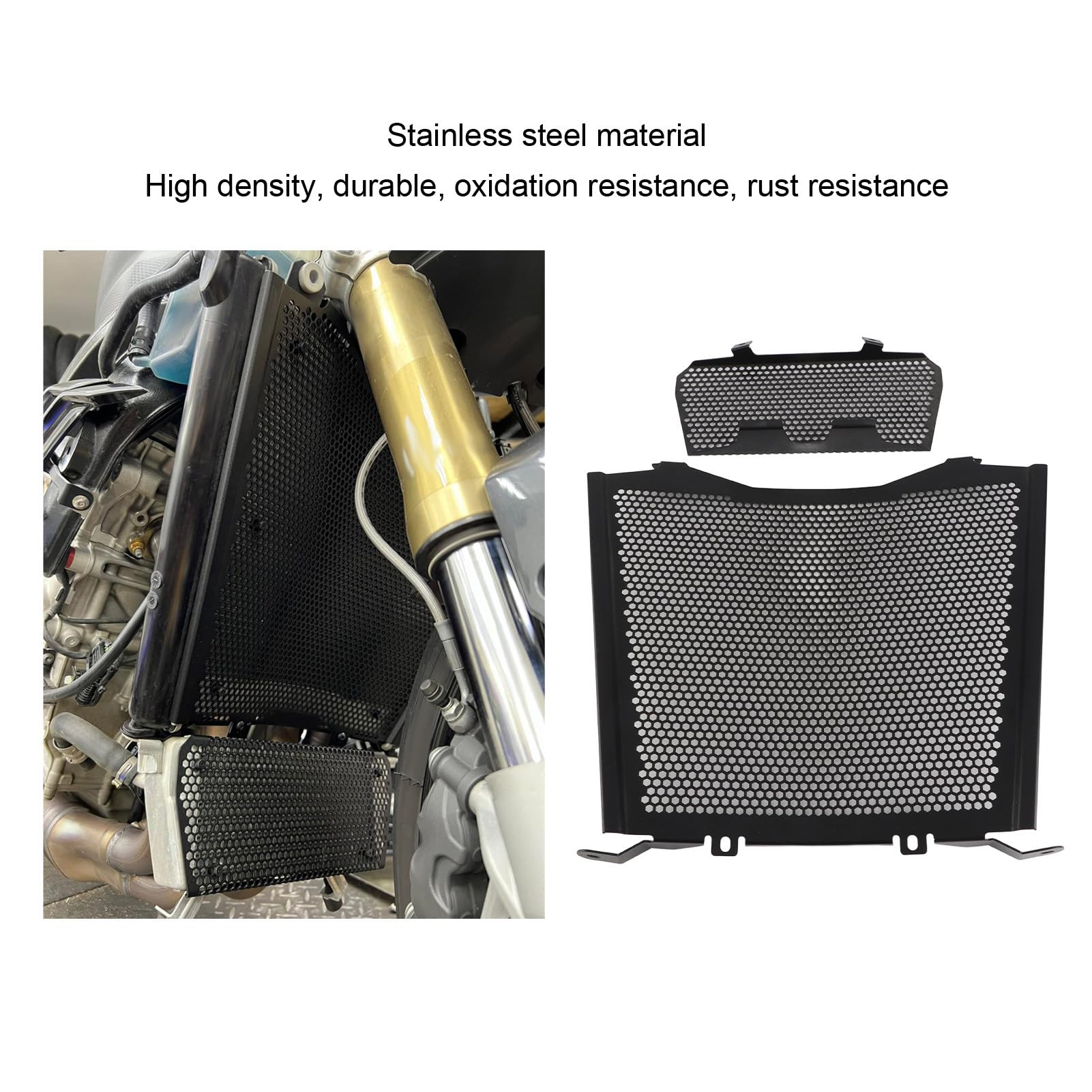 Cubierta Protectora de protección de la protección del radiador del radiador de Motocicleta GRCFUMO, Protector de radiador de Motocicleta de Acero Inoxidable, Cubierta de Parrilla