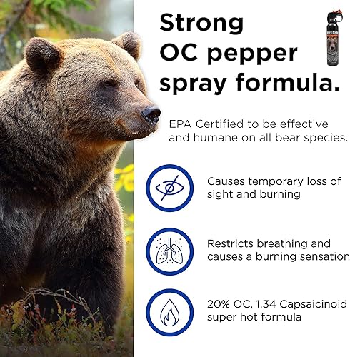 Miniatura 3 de Guard Alaska (paquete de 4) 9 onzas. Funda para cinturón de defensa de oso y pimienta  Disuasorio de oso de máxima fuerza (paquete de 4)