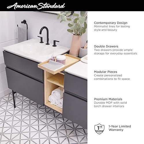 Miniatura 5 de American Standard 8725024.020 Studio S - Tocador de baño con doble cajón, color blanco