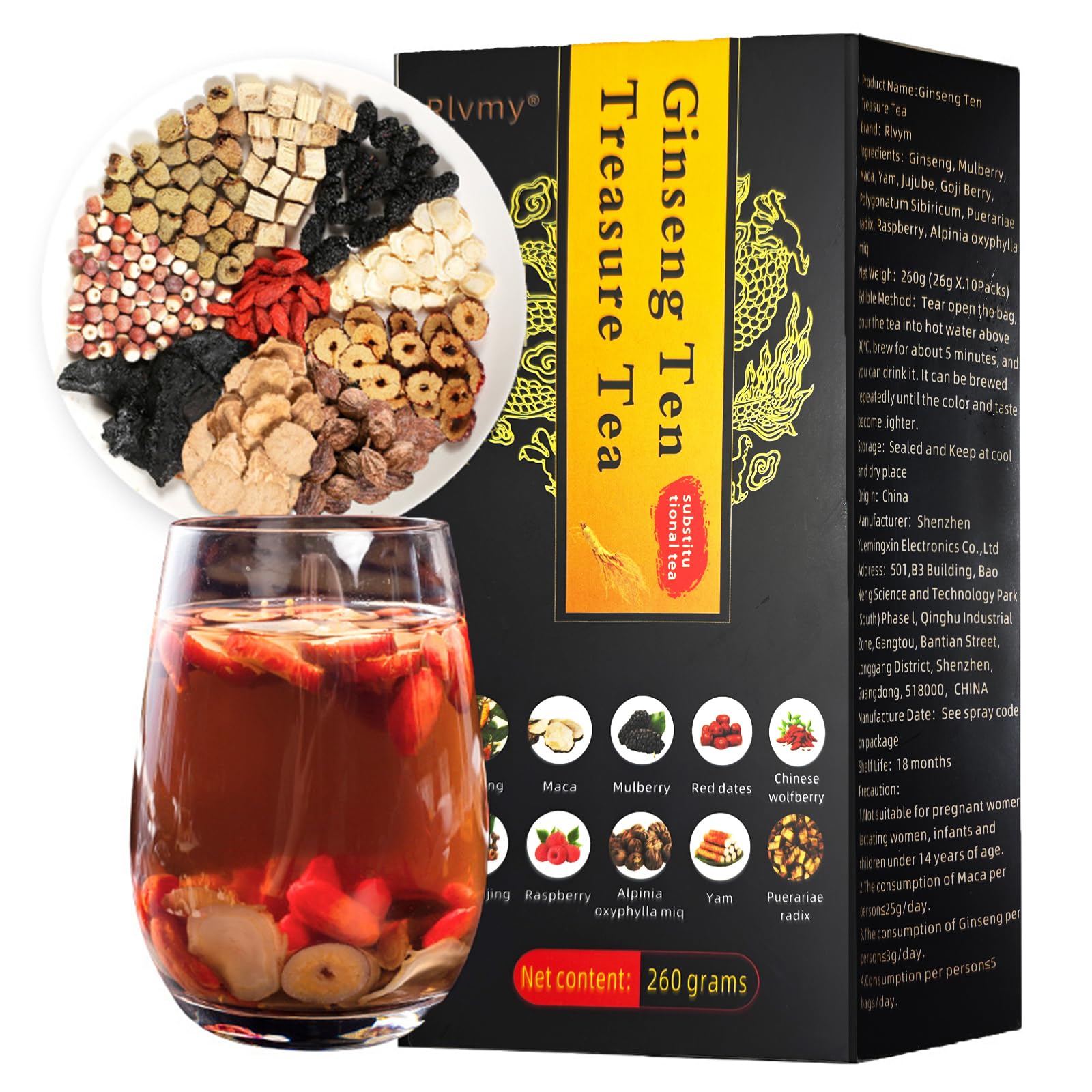 Amazon.com : 10 Pack Ginseng Ten Treasures Tea, Chinese Herbal