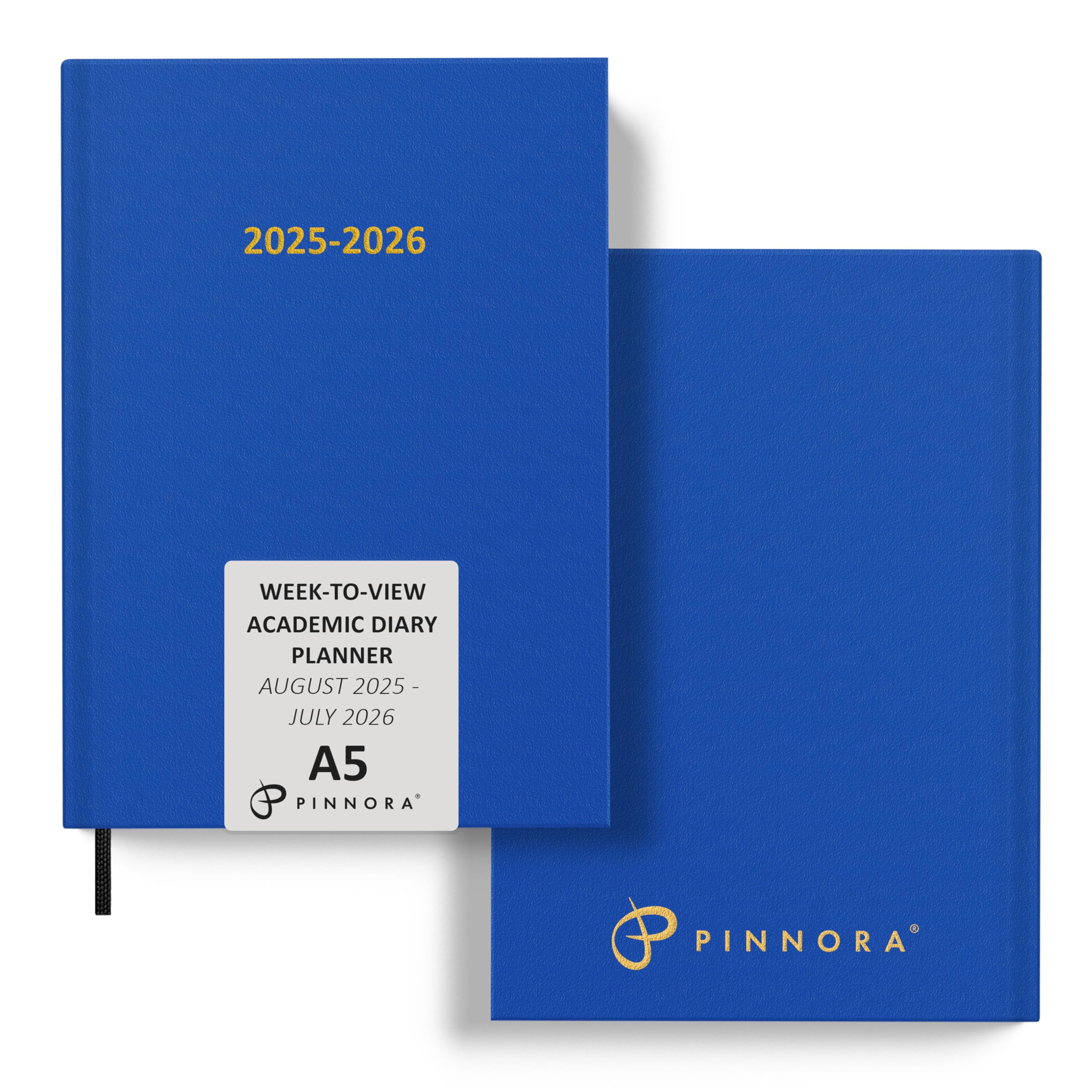 Pinnora A5 Royal Blue Academic Diary 2026-2027 Week to View, Hard Cover, August, July Dated Academic Planner