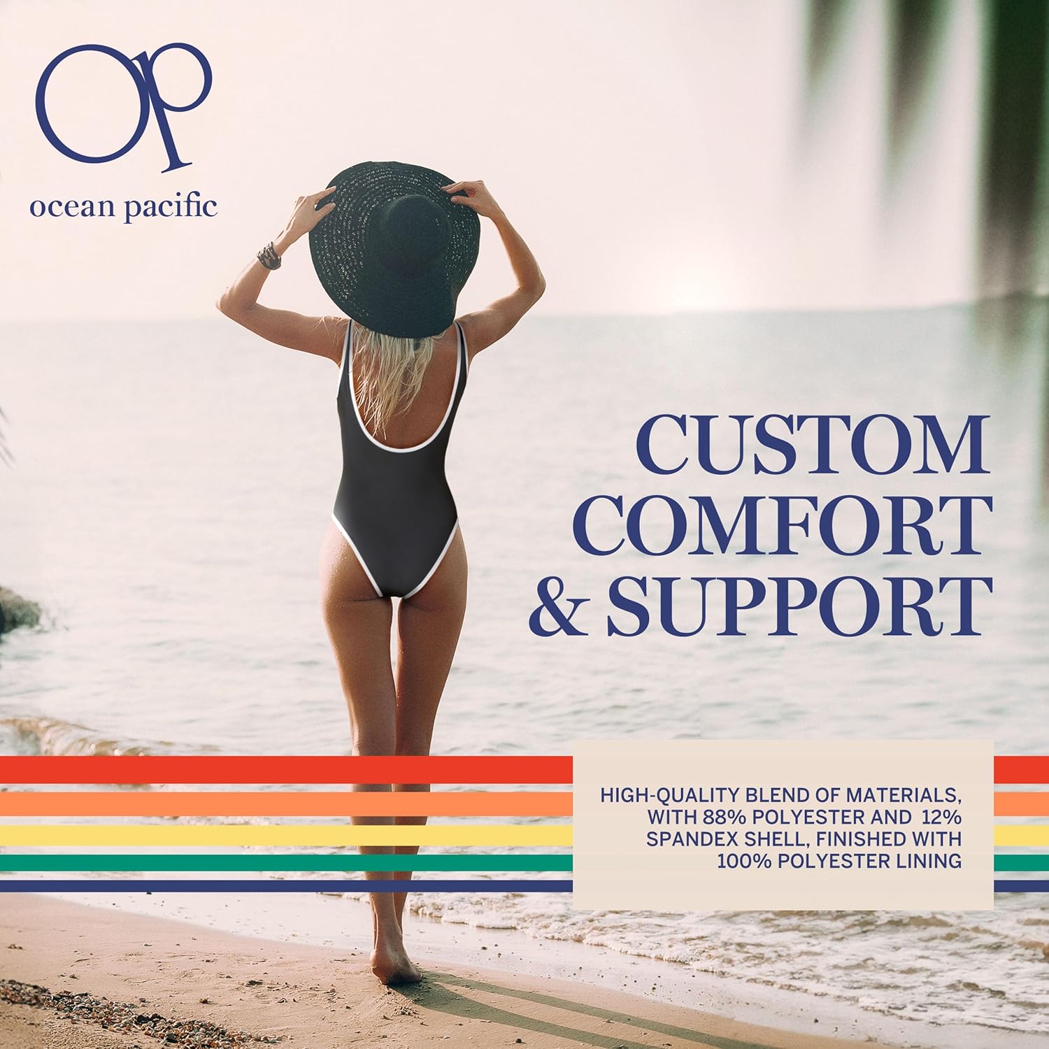 Ocean Pacific Women's Juniors' Scoop Neck Classic One Piece