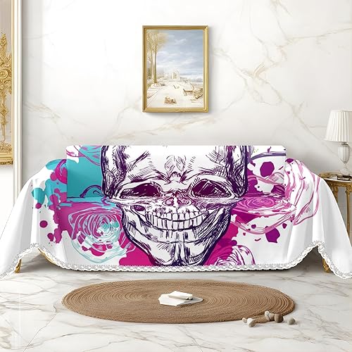 Funda para sofá de 3 cojines, diseño de calavera y vaca con forma de L, protector lavable, tela gruesa y transpirable, decoración del hogar, XL