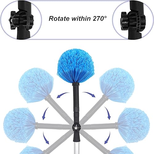 Miniatura 4 de Cabezal de plumero de telaraña, cerdas suaves, cepillo para limpieza en interiores y exteriores, se adapta a postes roscados estándar de 34 pulgadas