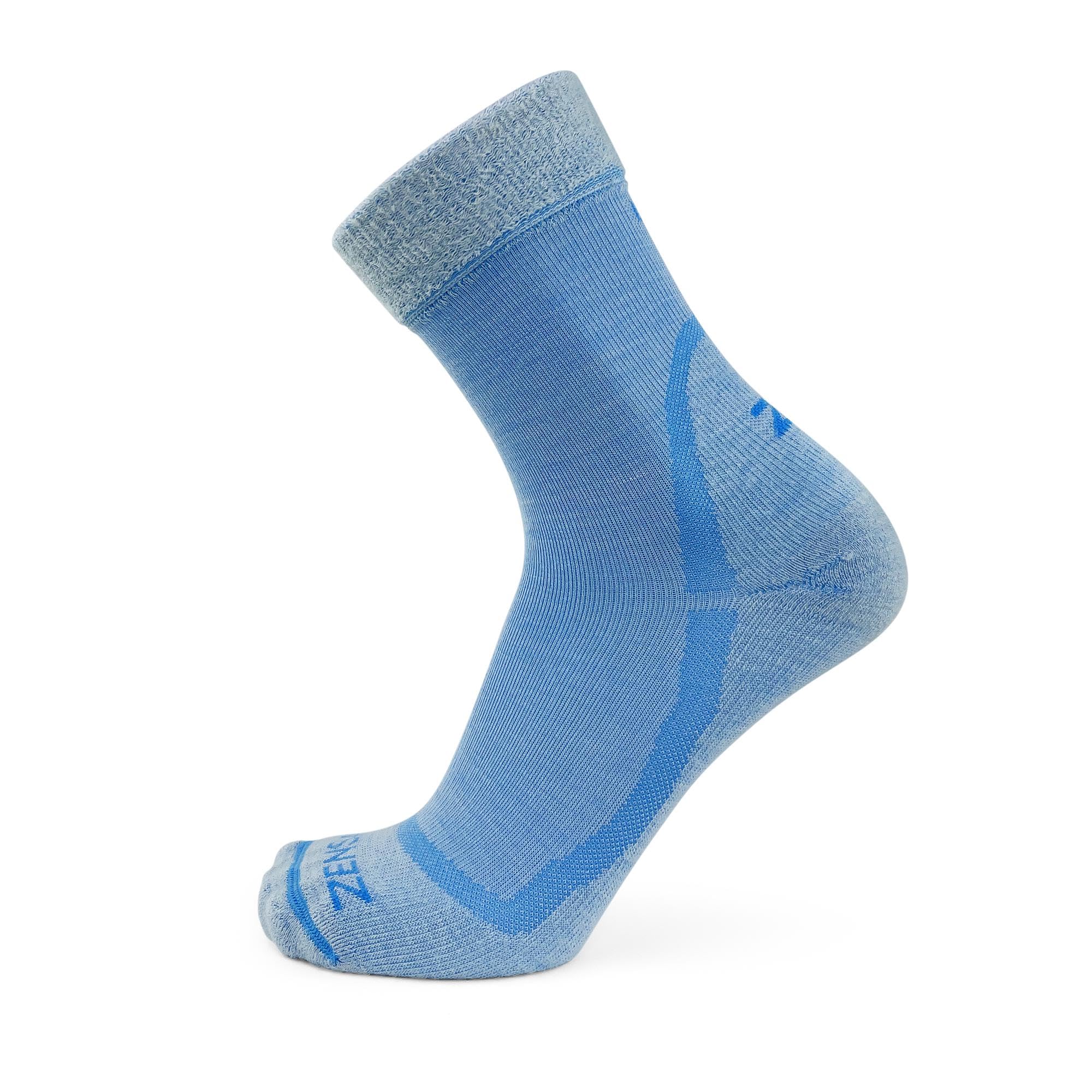 Zensah Women Warm Soft Fuzzy Socks Thermal Sleeping Cozy Slipper Sock for Winter, Sky Blue, S