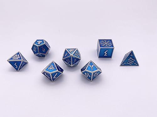 Miniatura 4 de Juego de 7 Yggdrasil Norse Series Full Metal Polyhedral Dice por Norse Foundry  RPG Math Games DND Pathfinder