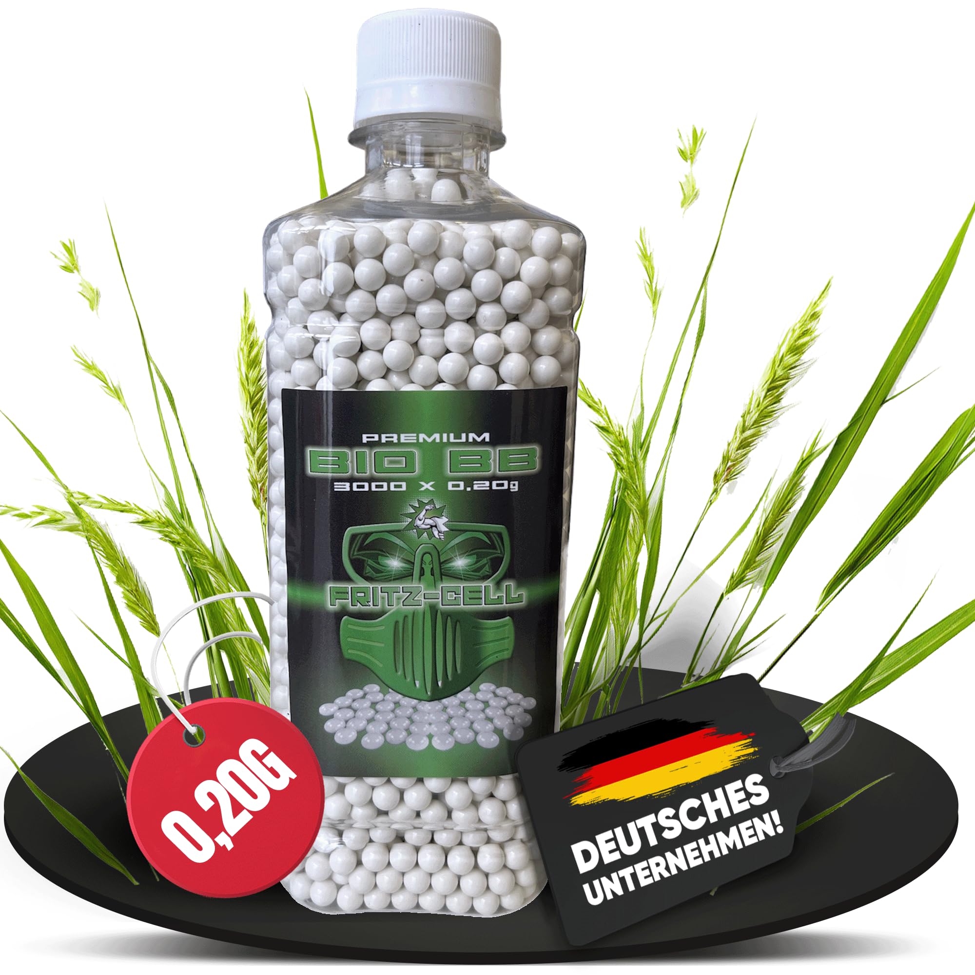 3000 Airsoft Premium Bio BBS 6 mm 0,20 g bottiglia Fritz-Cell biodegradabile
