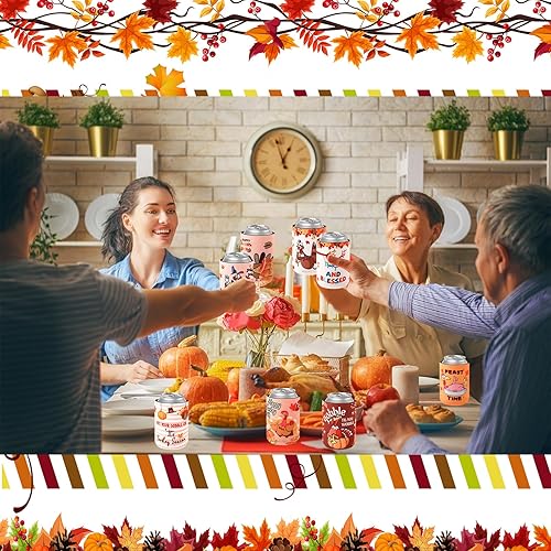 Miniatura 4 de Remerry 24 fundas para enfriar latas de Acción de Gracias de 12 onzas, fundas divertidas para latas de pavo y calabaza, neopreno, aisladas, fundas