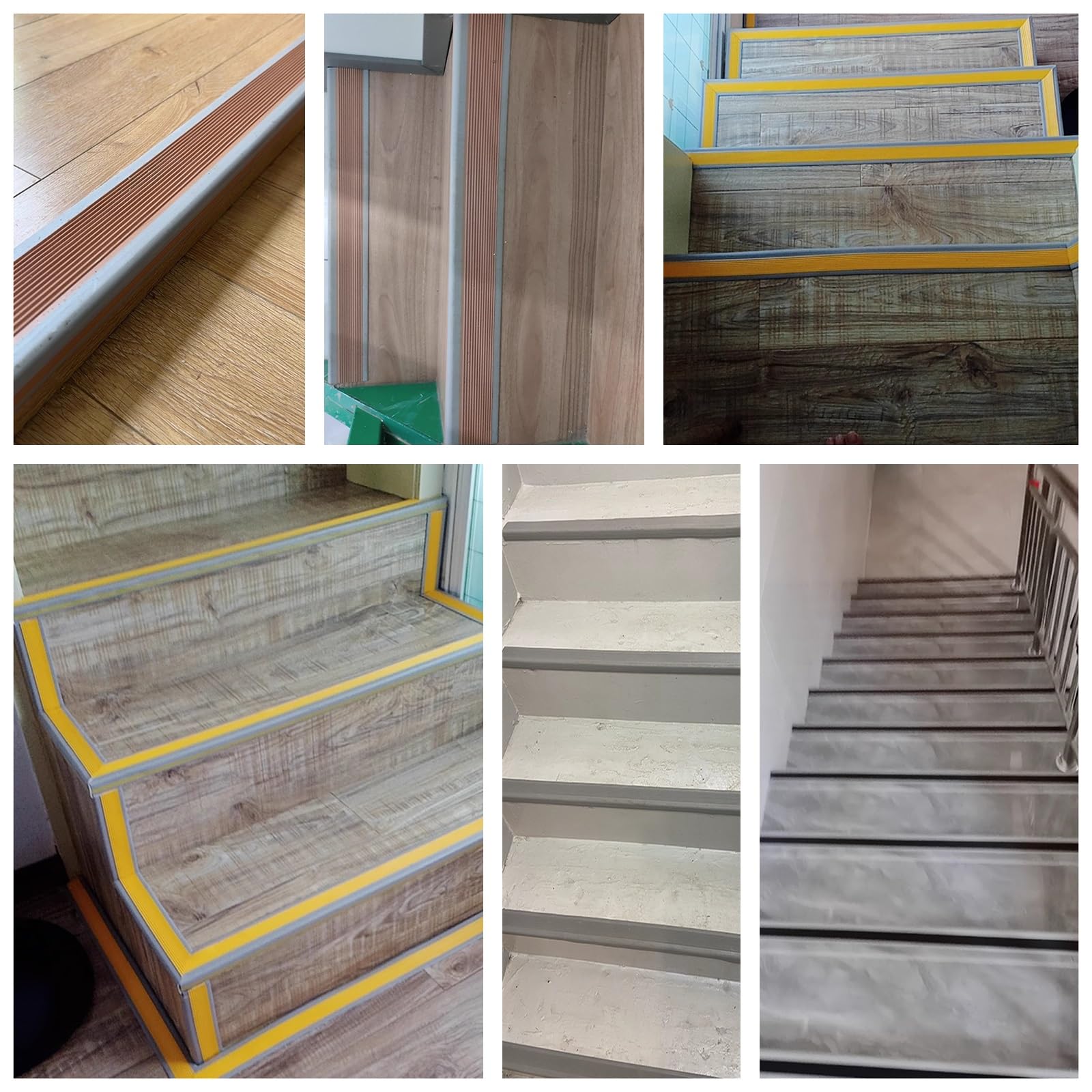 Cinta antideslizante para bordes de escaleras, PVC y goma, protección antideslizante para escalones de interior/exterior, color verde, 7 cm x 127 cm, agarre de seguridad para el hogar y la oficina