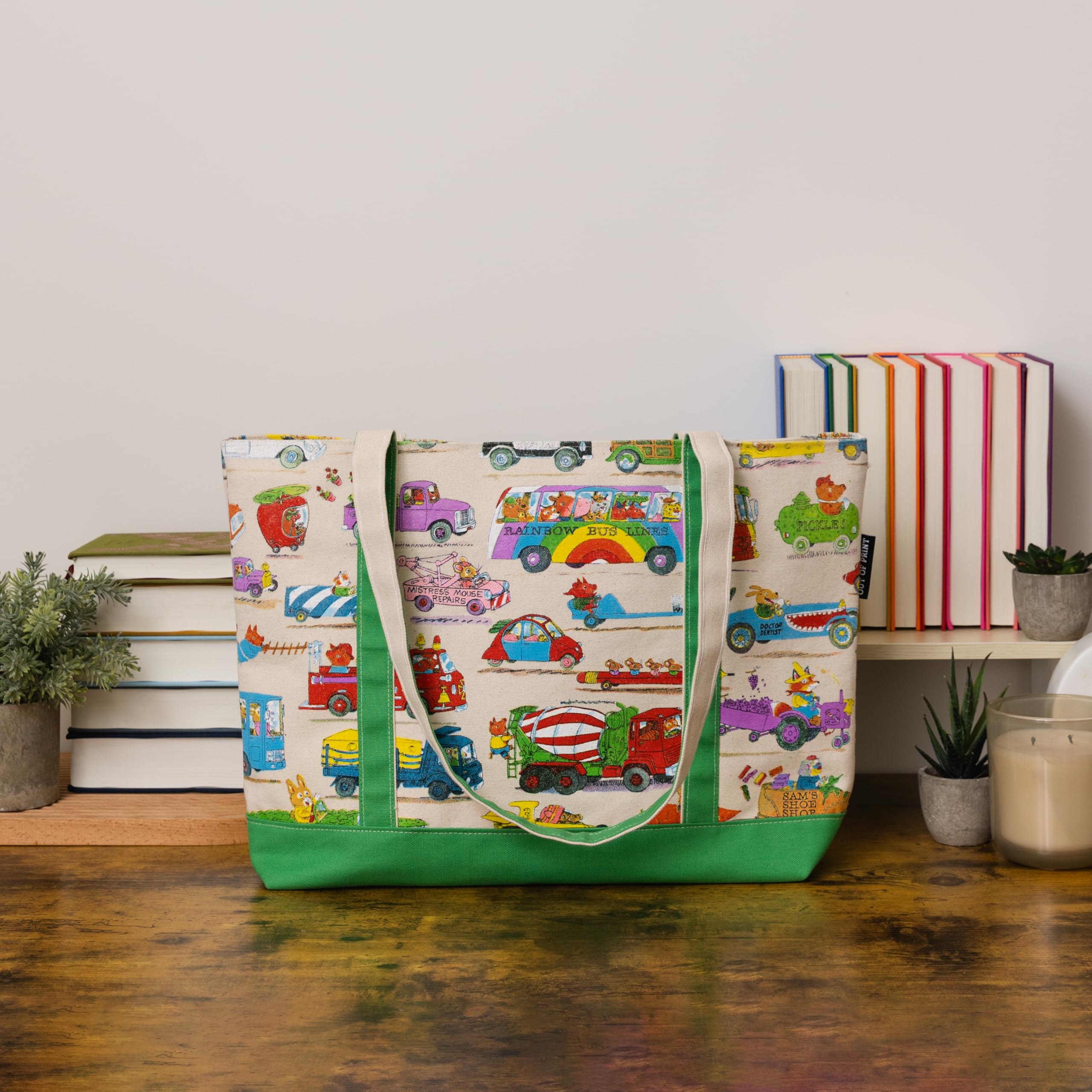 Out of Print Richard Scarry Cars and Trucks and Things That Go Large Zippered Tote - Image 4