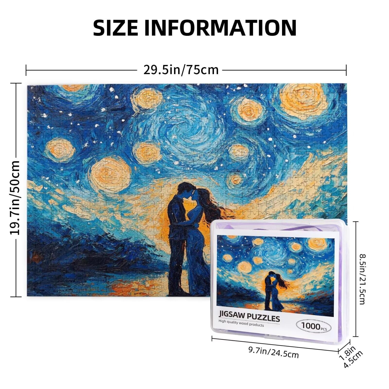 Abstrait Puzzle 1000 Pieces Couple Puzzle Adulte Design Exclusif,Découpe Laser de Précision,Activité Familiale Anti-Stress,Décoration Murale Cadeau Homme pour PuzzleAmateurs d'art 50x75cm-z517
