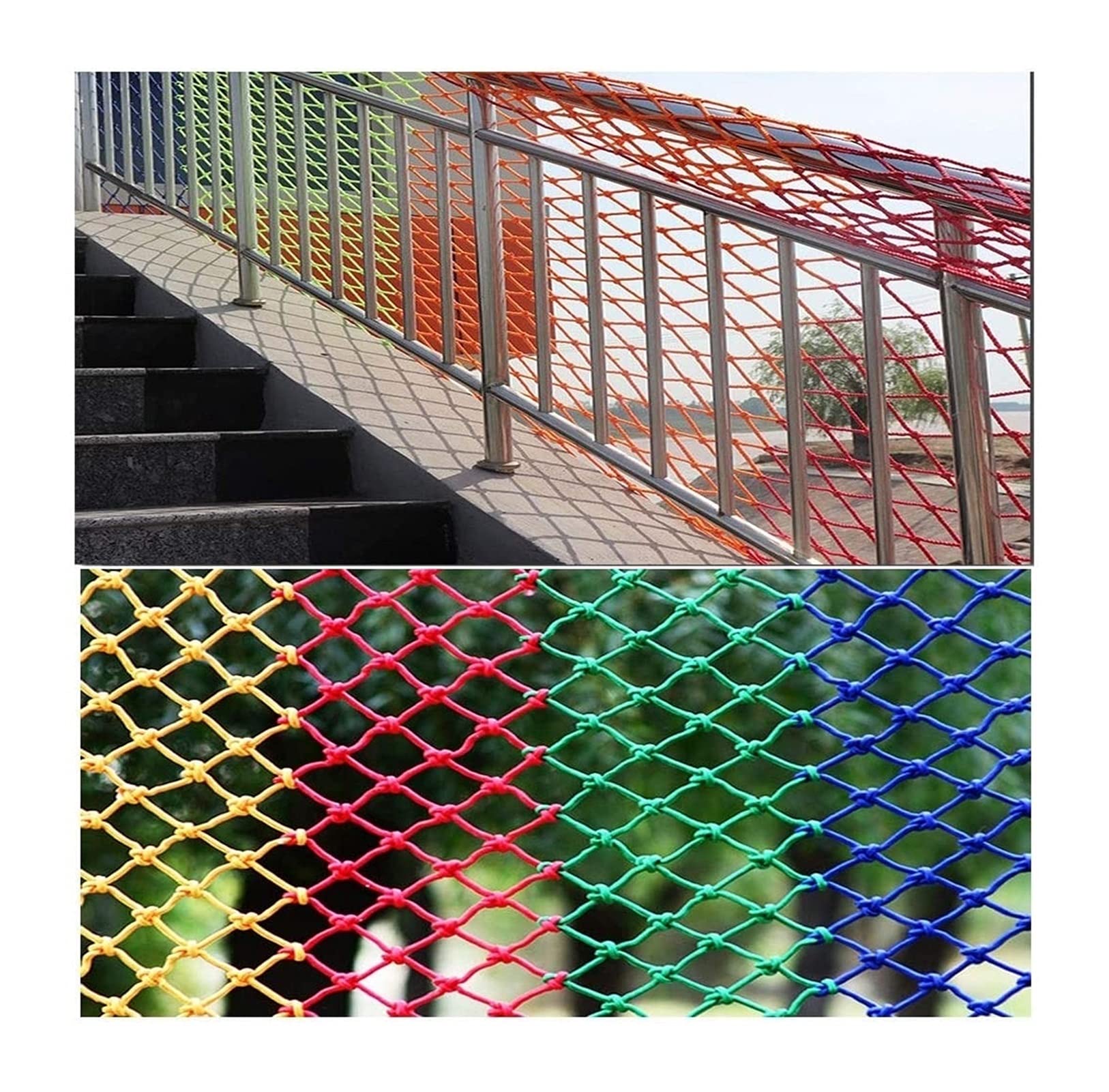 HAPPLiGNLY Balcony Cargo Net Stair Anti-Falling Net, Playground Rope Netting, Railing Swing Nylon Net, Outdoor Stair Sun Protection Rope, Child Safety Net Garden Fence Decoration Net Rope net