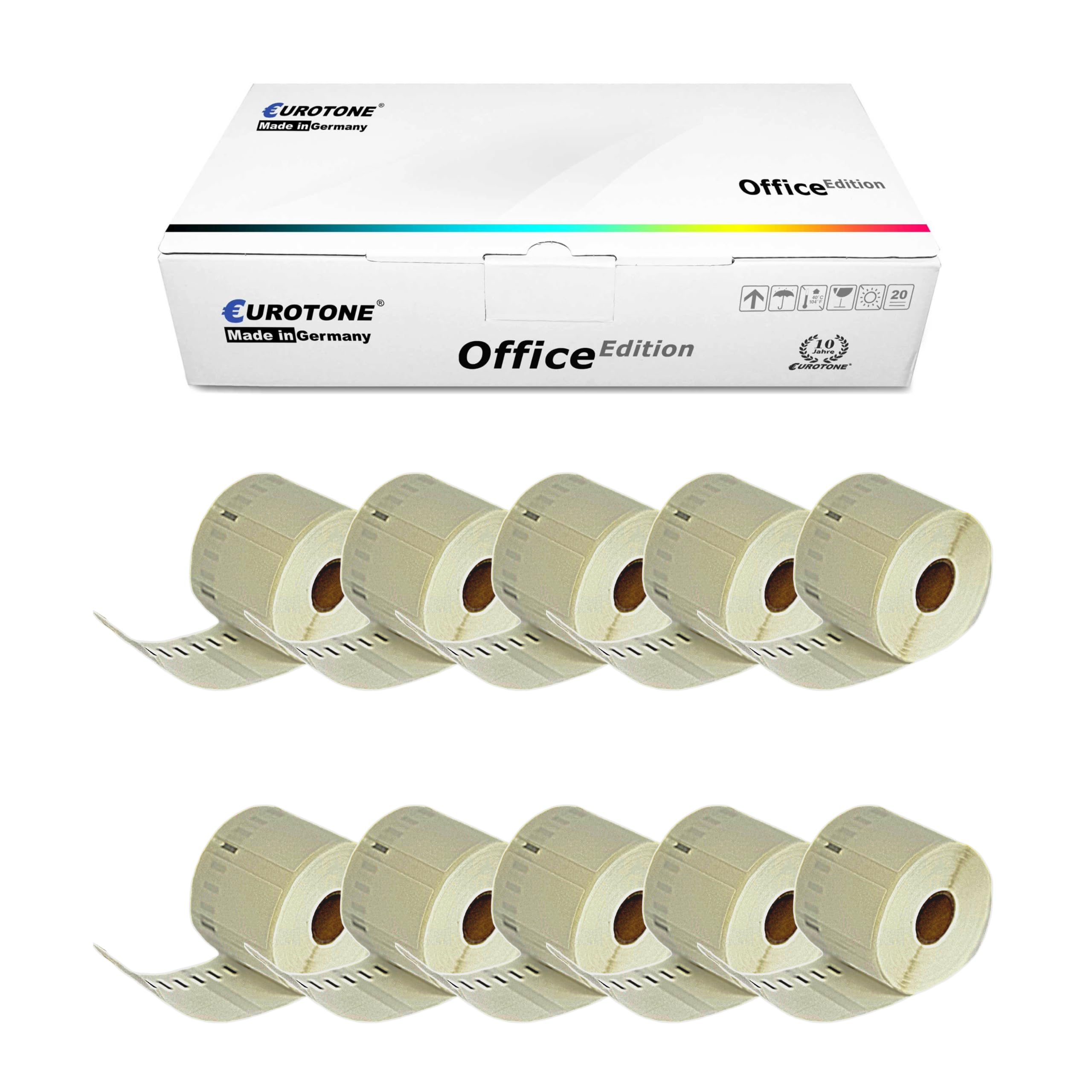 Eurotone 10 rotoli di etichette 11356 compatibili con stampanti Dymo LabelWriter & Seiko (41 mm x 89 mm) (fino a 300 pezzi)
