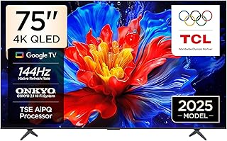 TCL 75P8K-UK 75" 4K 144Hz Gaming QLED Onkyo 2.1 Dolby Atmos Google TV with Dolby Vision & HDR 10+