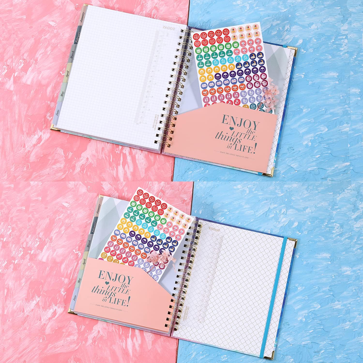 2022 Planner - Weekly & Monthly Planner, 9.3" x 8.25", Thick Paper with Colorful Tabs, Planner 2022, Twin-Wire Binding with 15 Notes Pages + Two-Sided