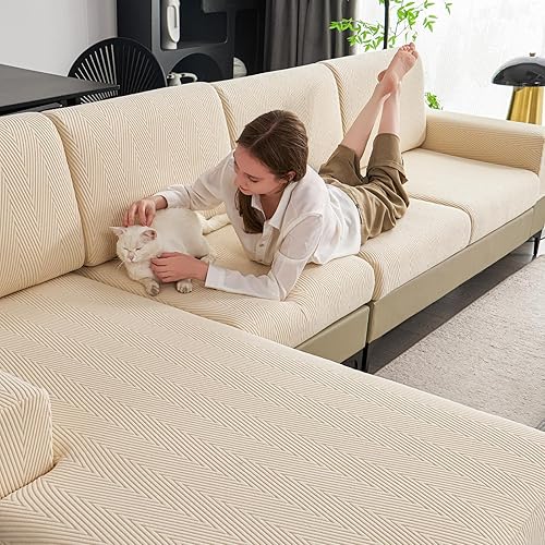 Fundas de cojín para sofá seccional, fundas de sofá elásticas resistentes al desgaste para sofá, protector de cojín universal, lavable, elástico