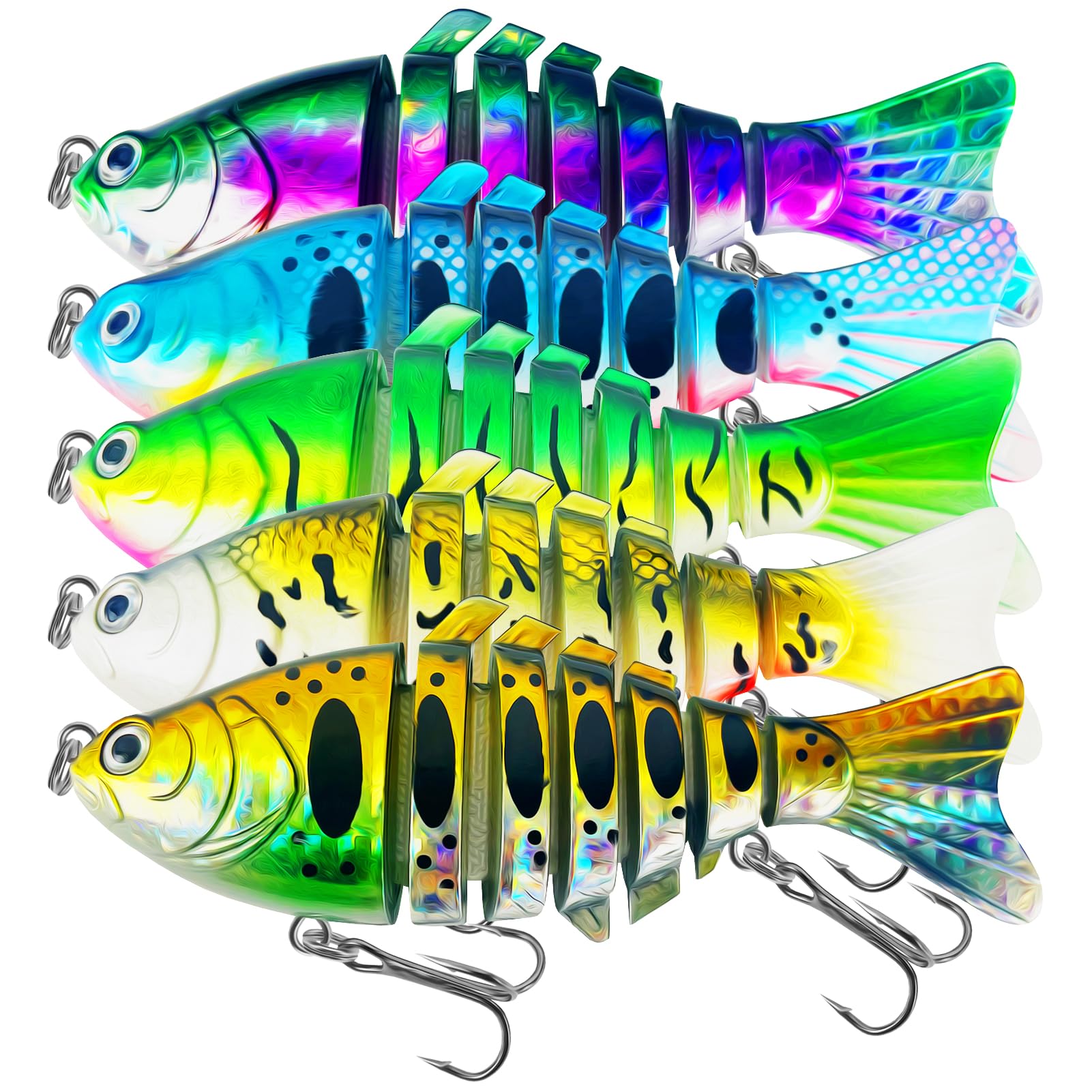 Leurres de pêche réalistes Crankbait Segmentbaits à nage articulée - 8