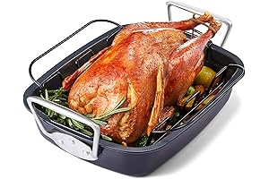 HONGBAKE Nonstick Turkey Roasting Pan with Rack: Your Thanksgiving Savior