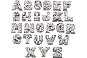 RUBYCA Floating Charms Jewelry Alphabet Letter Beads for DIY Necklace Bracelet, Silver...