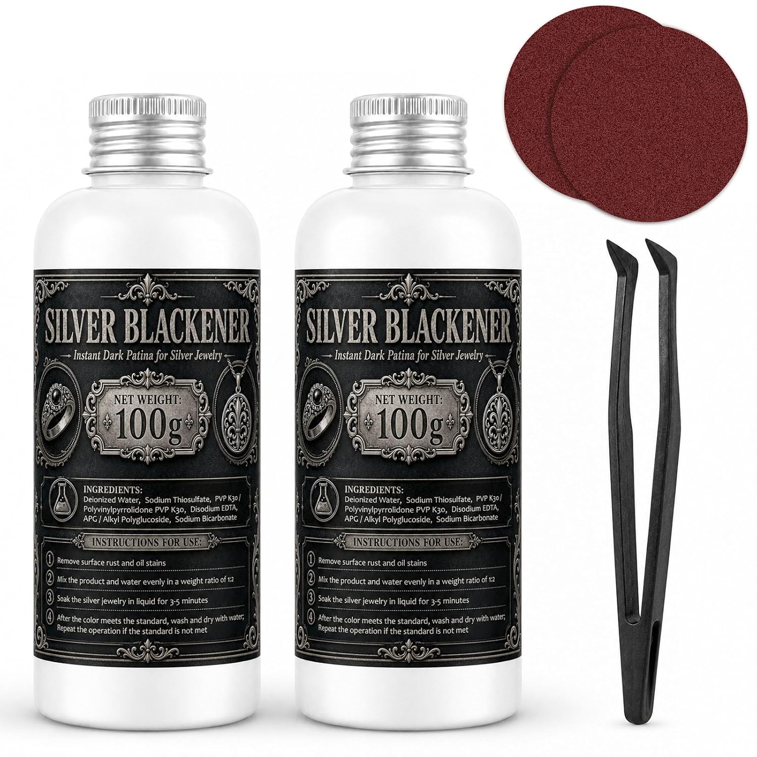 Silver Oxidizer Solution-Silver Black for Antiquing & Patina Finish