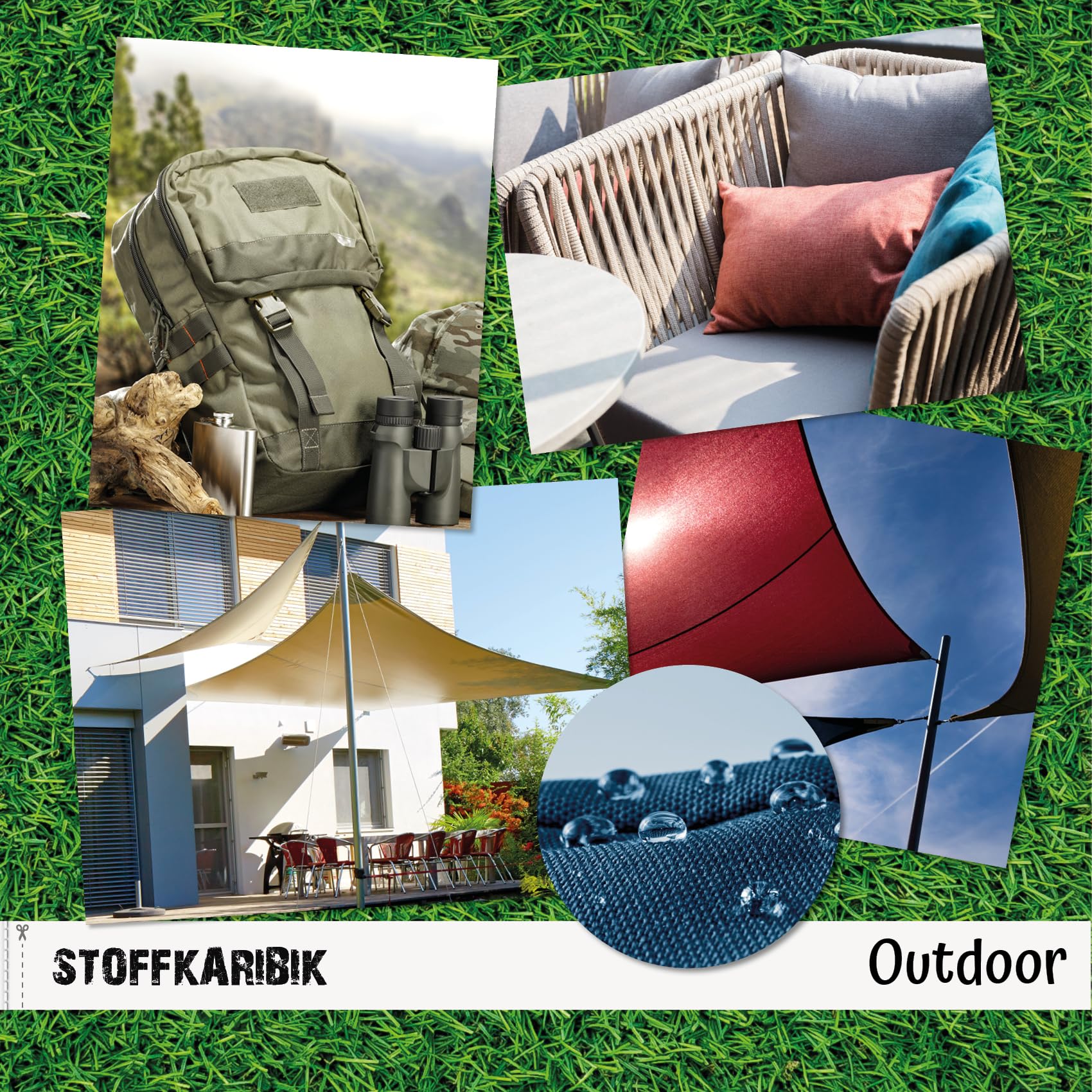 VmG-Store Wasserdichter Markisenstoff Polyesterstoff 147cm Breite Outdoor Stoff aus Polyester für Markise Polster Vorhang formstabil reißfest wasserabweisend (006 Ecru, 4m)