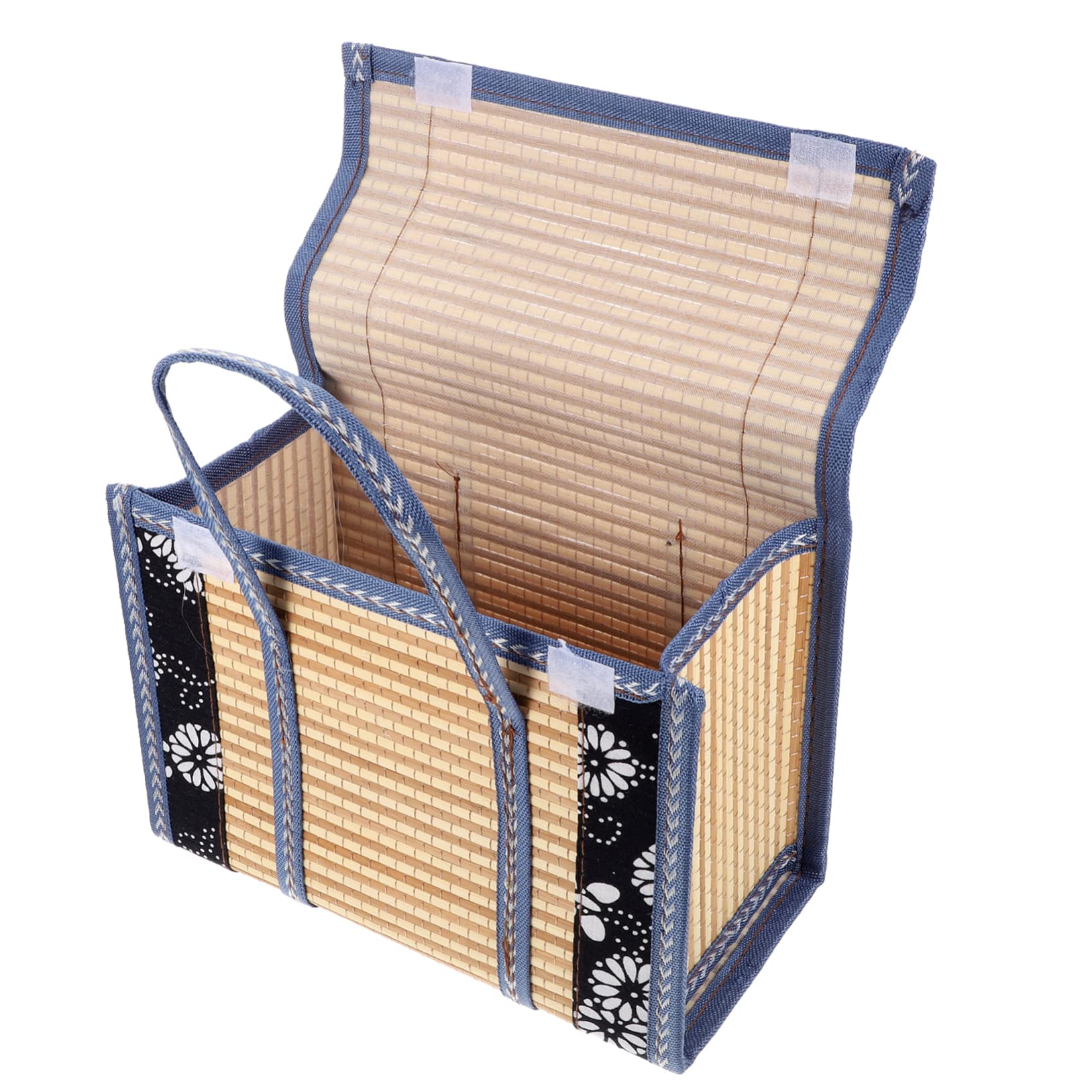 GRIRIW Storage Basket Collapsible Woven Present Basket for Picnic Kitchen and Present Packing Elegant and Simple Design with Protective Cover