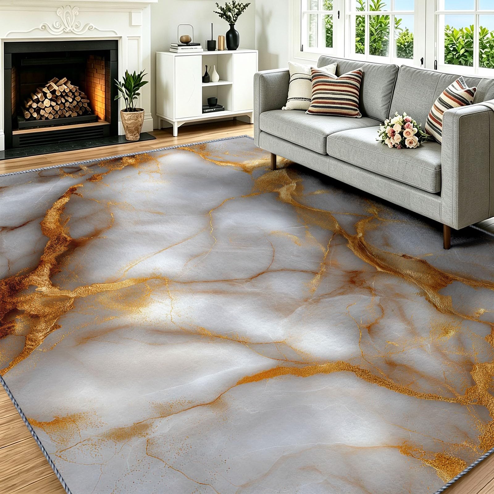 Lavable Tapis Surréaliste Salon Pile Courte Rug 140 x 200 cm