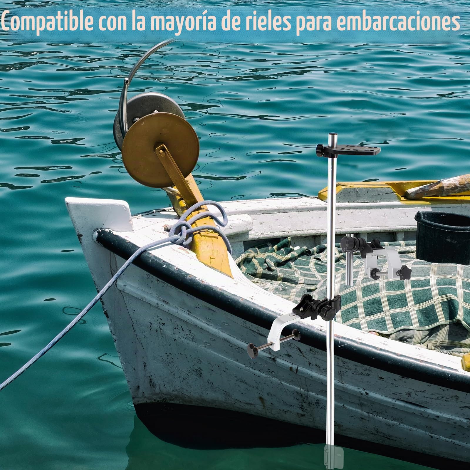 Soportes para buscador de peces para barco, soportes de montaje para buscador de peces, soporte electrónico marino para kayak, placa de montaje universal para barco, canoa, kayak