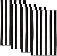 Vista 7 de Gift Boutique 100 servilletas de invitados a rayas blancas y negras de 3 capas, paquete de papel desechable a rayas, servilletas de mano para baño