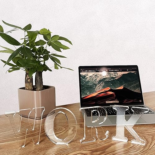 Miniatura 6 de Letras acrílicas de 4 pulgadas sin terminar para decoración de pared letras decorativas de pie rebanadas decoración de tablero para manualidades