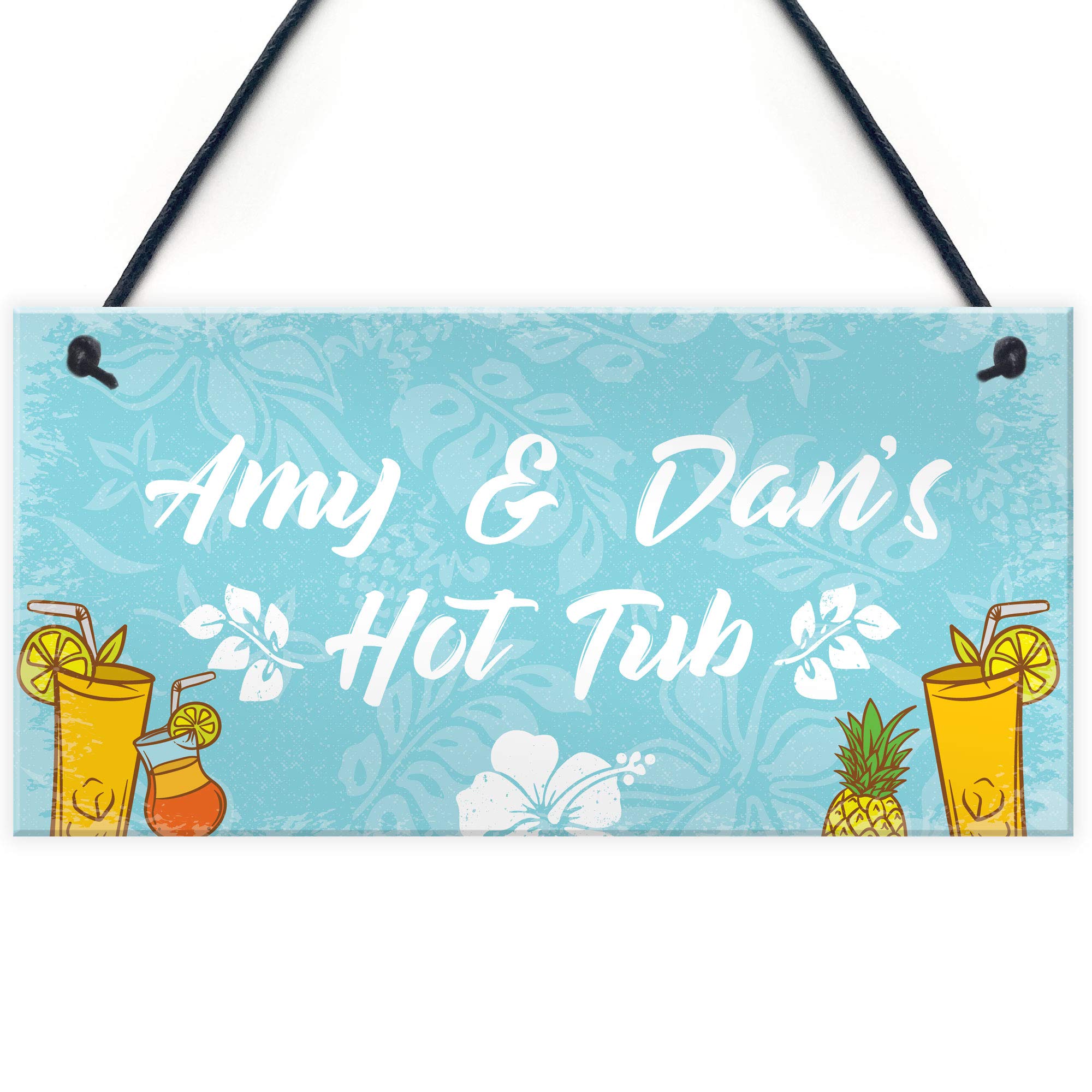 Red Ocean Personalised HOT TUB Accessories Novelty Hot Tub Plaque Garden Home Decor Gifts