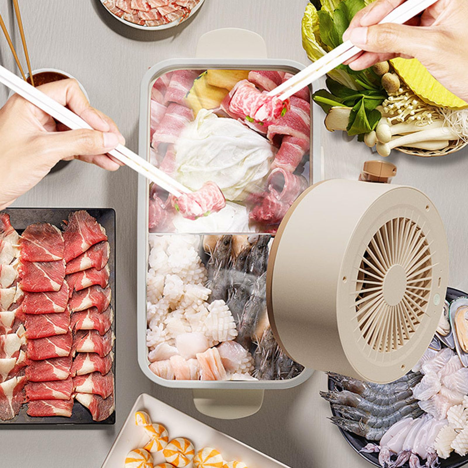 TOPINCN Mini Hotte de Cuisine USB, Hotte de Bureau Portable et à Faible Bruit pour la Maison avec Ventilateur D'extraction de Cuisine Portable à Angle Réglable pour Barbecue Intérieur,
