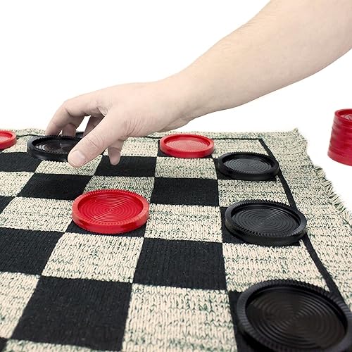 Miniatura 3 de 24 damas de repuesto jumbo – Piezas de plástico apilables entrelazadas extra rojo/negro para juegos de mesa, tableros de ajedreo, piezas faltantes y