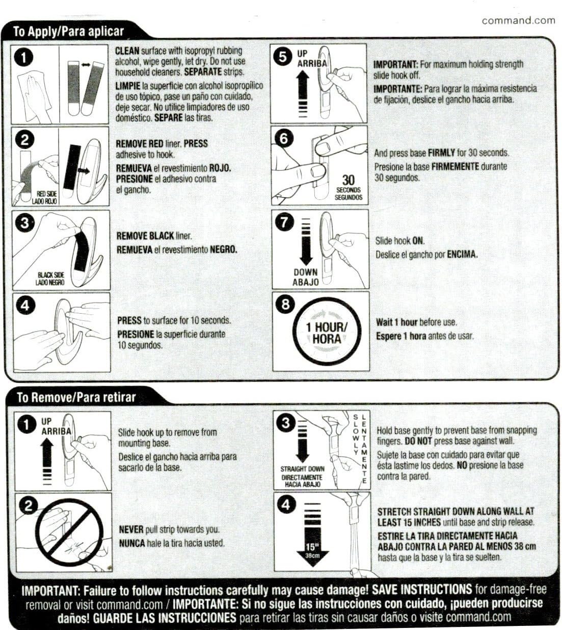 Command Medium Mounting Refill Strips, 9-Strip , Pack of 4