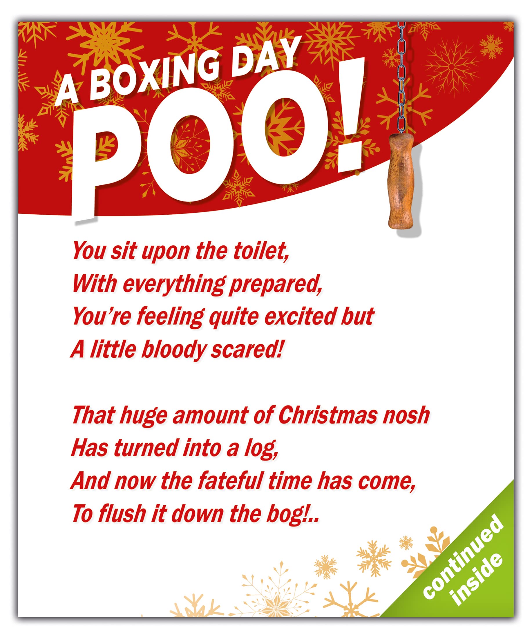 Emotional Rescue Boxing Day Poem Christmas Card, Silly Xmas Card for Friends, Multi-Coloured, 18.4 x15.4 cms