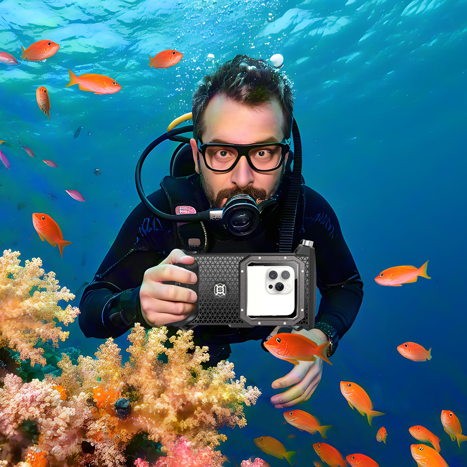 ShellBox Cover impermeabile per telefono Protezione subacquea fino a 30m Borsa impermeabile per telefono Borsa impermeabile per telefono Impermeabile per nuoto e bagno per iPhone 17 Pro 17 Air 17 Pro