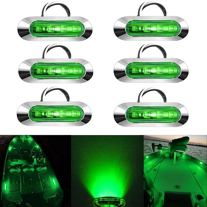Buy NBWDY 6Pcs Waterproof Green Marine Boat Lights,Boat Navigation