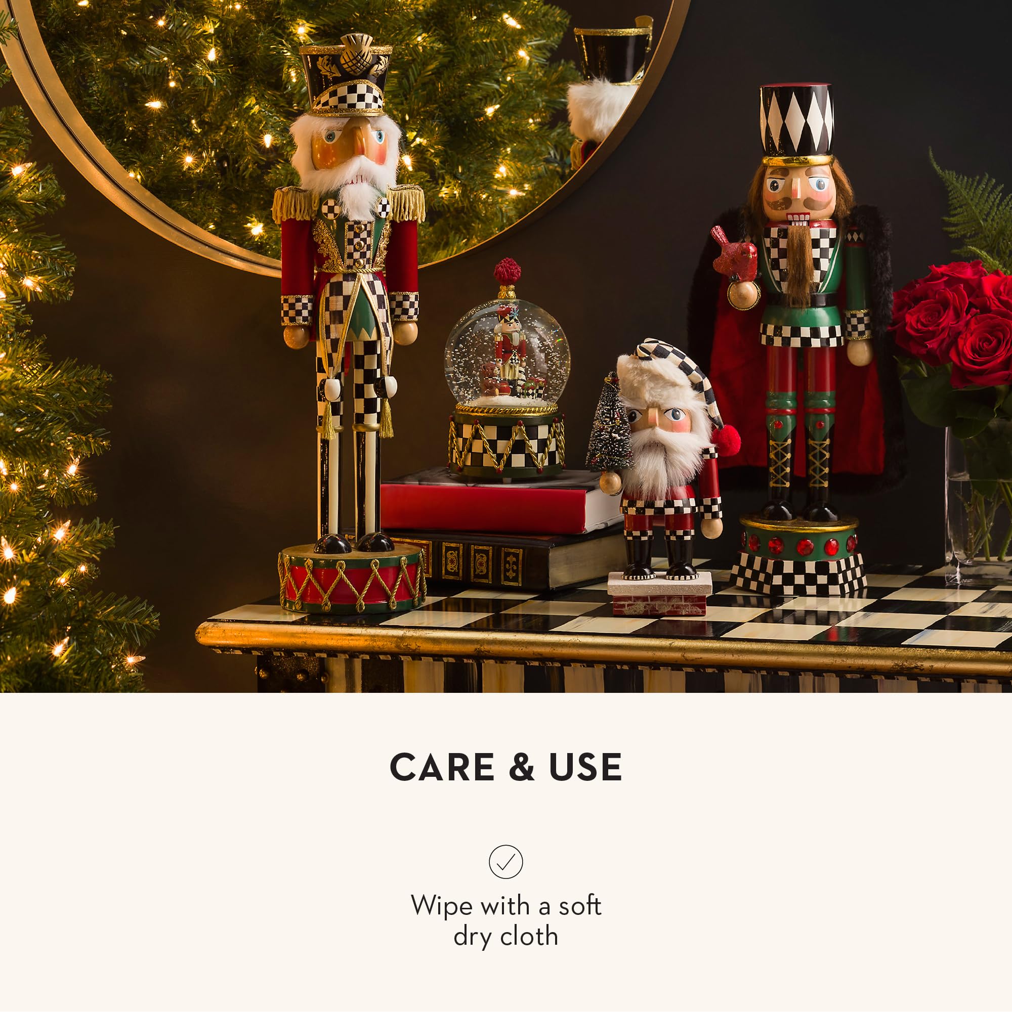 MACKENZIE-CHILDS Decorative Nutcracker Figurine, Wooden Nutcracker