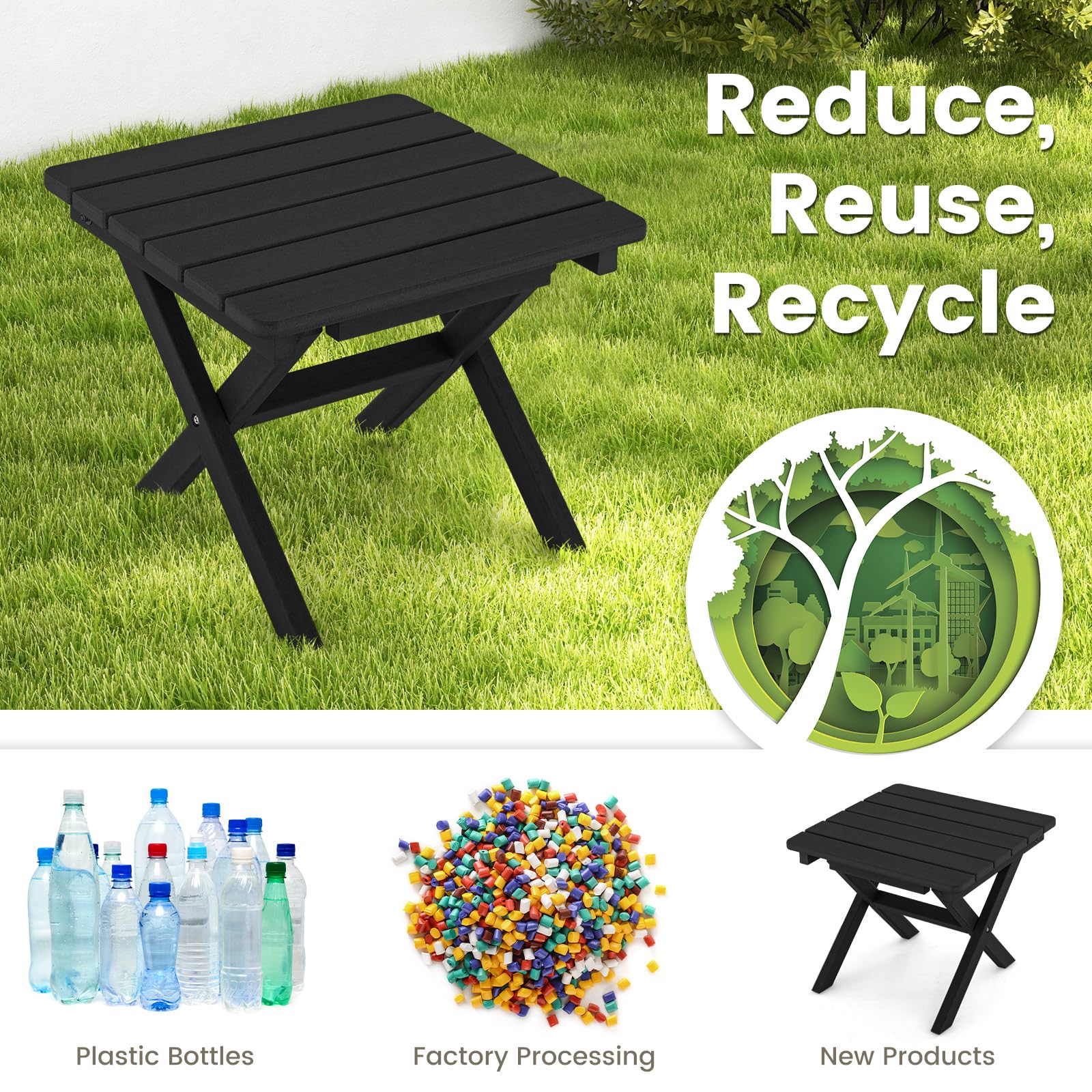 Amazon.com: Giantex Outdoor Folding Side Table - Foldable Weather