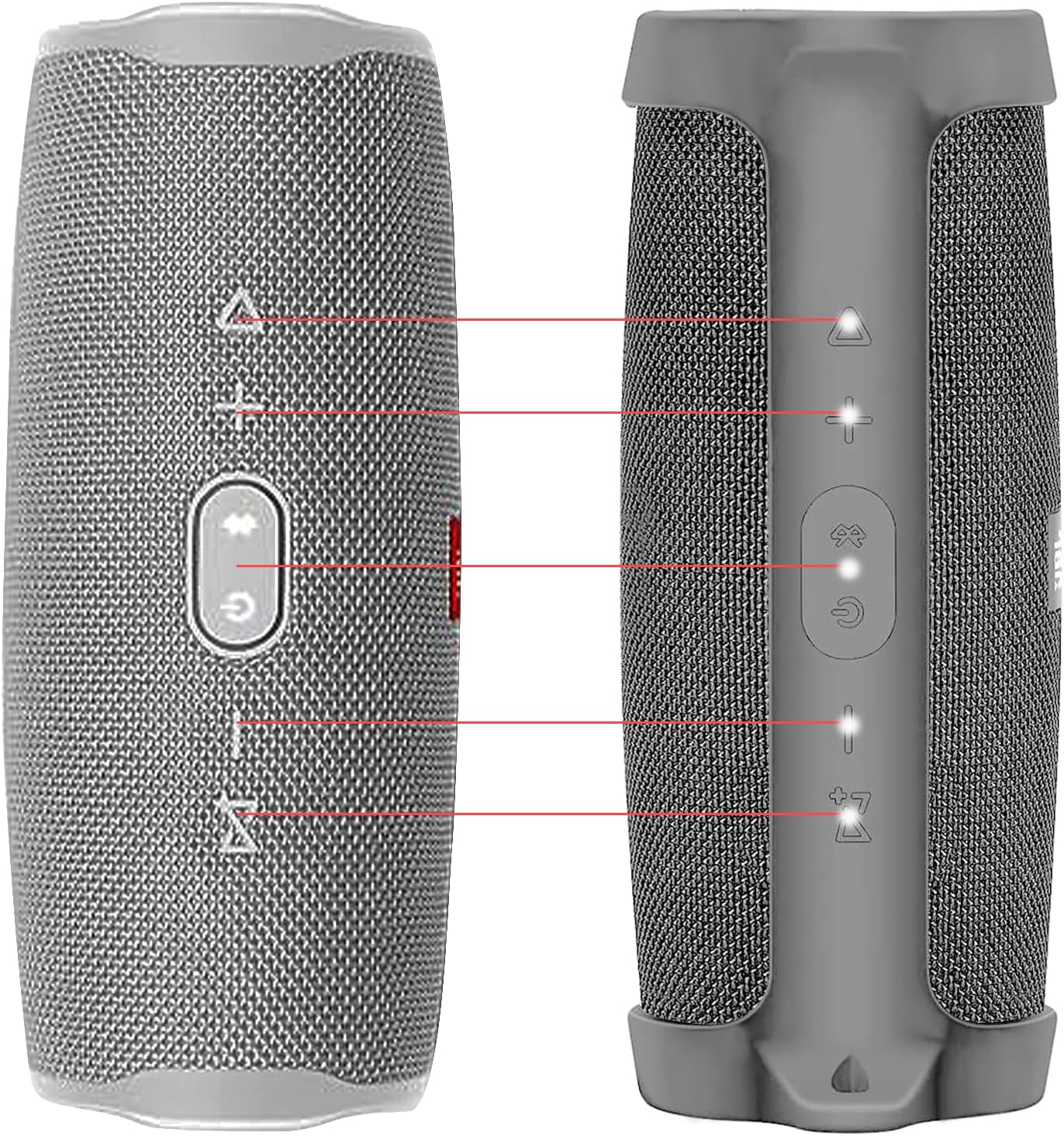 Silicone Case Cover for JBL Charge 4 Portable Waterproof Wireless Bluetooth Speaker, Travel Gel Soft Skin,Waterproof Rubber Carrying Pouch with Strap (Grey) - Image 3