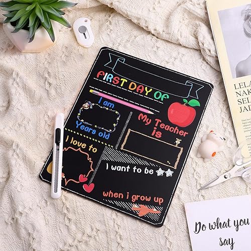 Miniatura 9 de Toddmomy Letreros de pizarra de doble cara para el primer y último día de la pizarra (1 unidad)