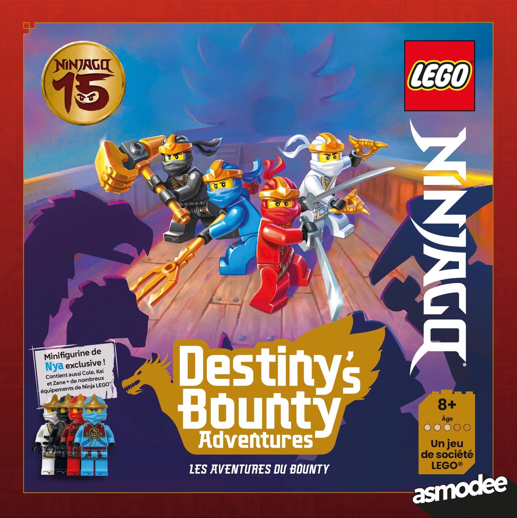 Asmodee - Lego Ninjago : Destiny’s Bounty Adventures ! - en Français | Jeu de société officiel LEGO Ninjago, Jeu d'aventure coopératif pour toute la famille, 2 à 4 joueurs, à partir de 8 ans