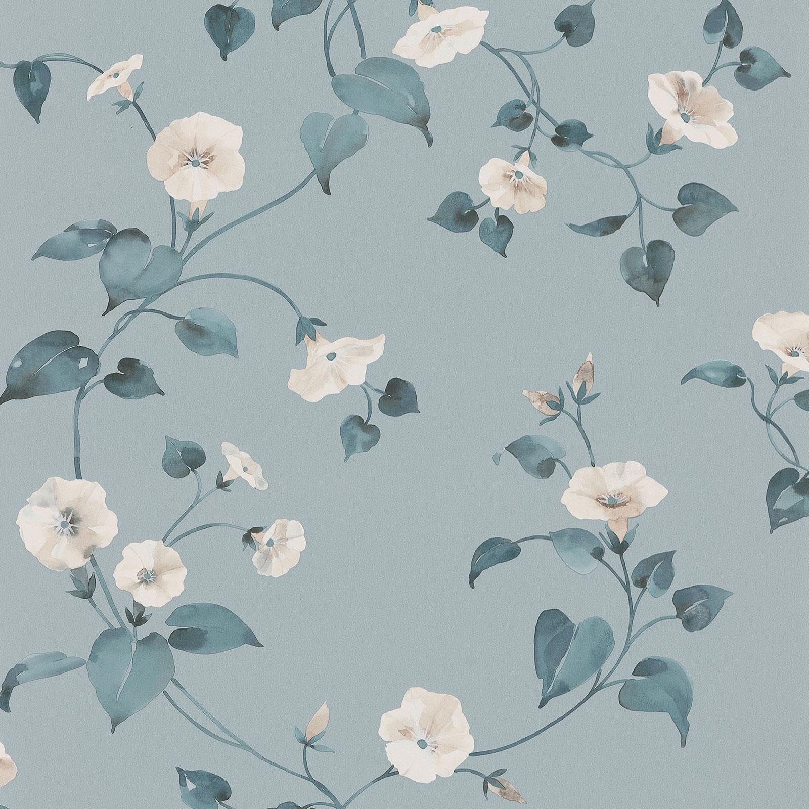 Abode Laura Floral Trail Wallpaper Duck Egg Erismann 05549-43