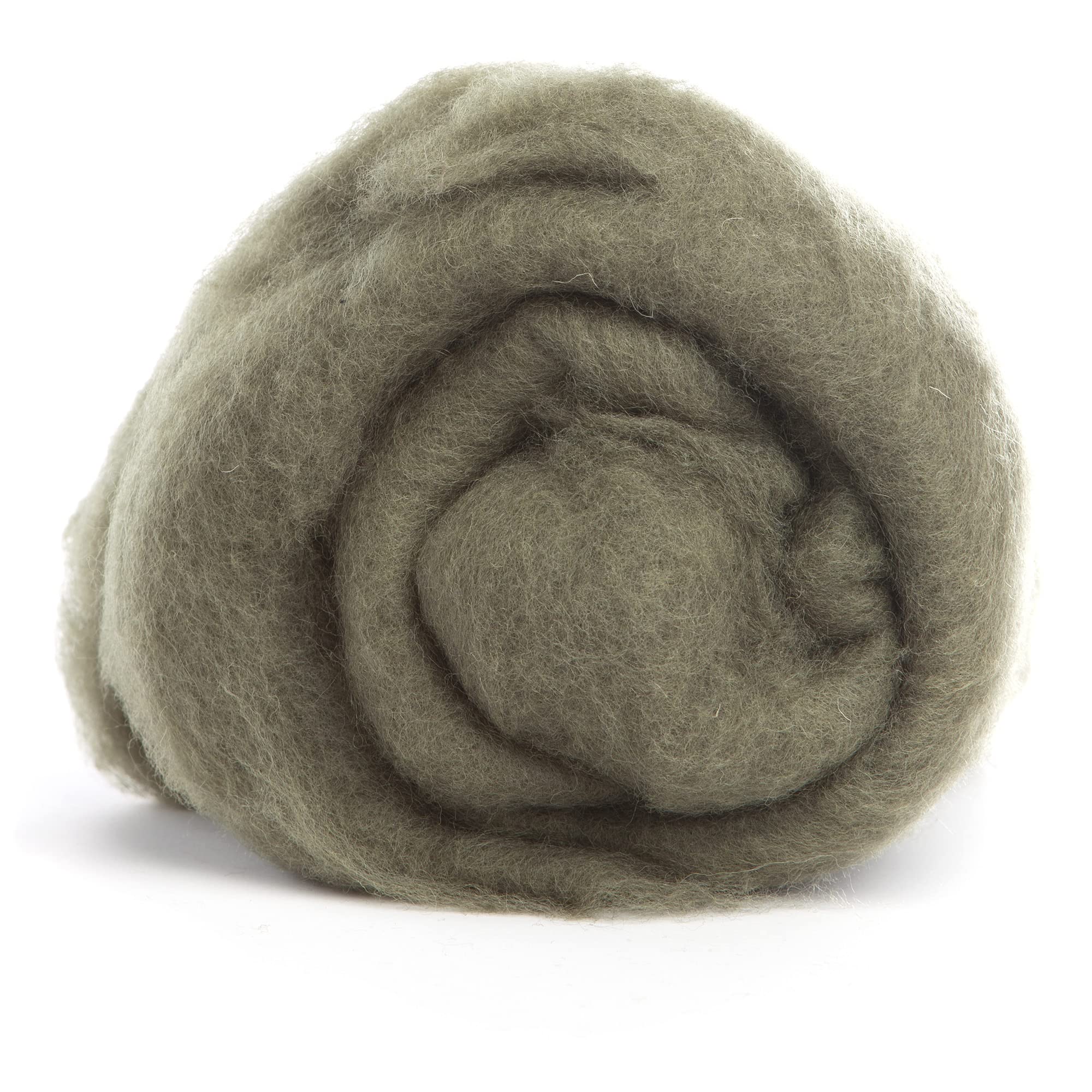 Maori Wool Carded Batting for Needle Felting, 3.5 oz, Moss Green