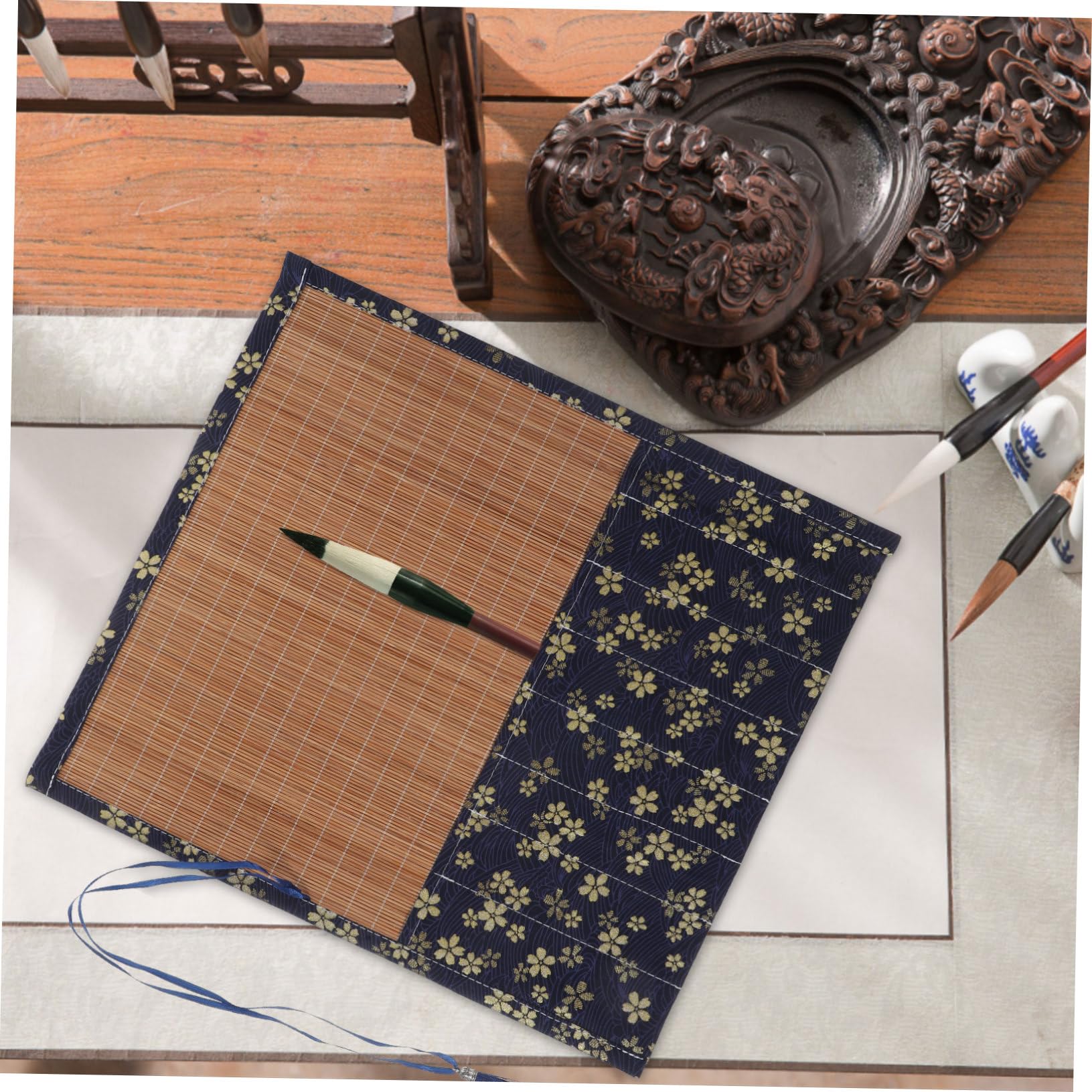 Lurrose Lot De 3 Rouleaux De Pinceaux De Étui À Crayons Enroulable Pochette De Peinture Pratique pour Les Voyages Fabriqué en