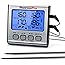 ThermoPro TP17 Digitales Grill-Thermometer Bratenthermometer Fleischthermometer Ofenthermometer mit Timer, Zwei Edelstahlsond