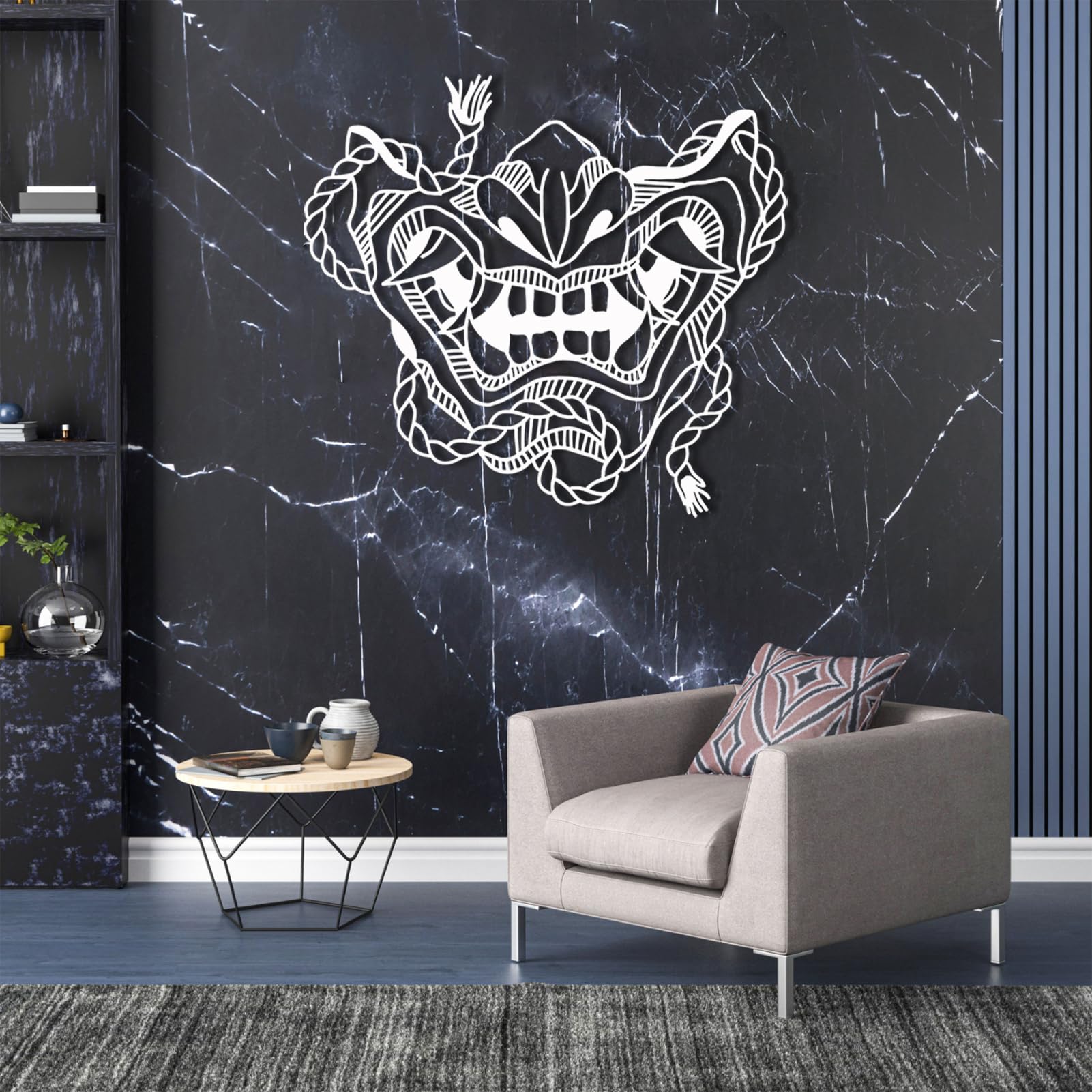 Amazon.com: Metal Wall Decor, Japanese Hannya Mask Art, Oni